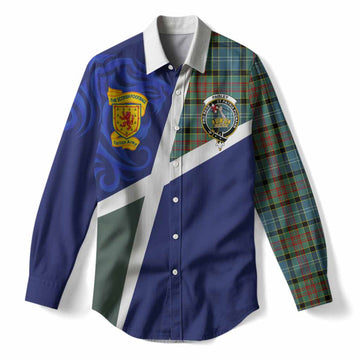 Paisley The Scottish Football Crest Women Casual Shirt Lion-Tartan Army