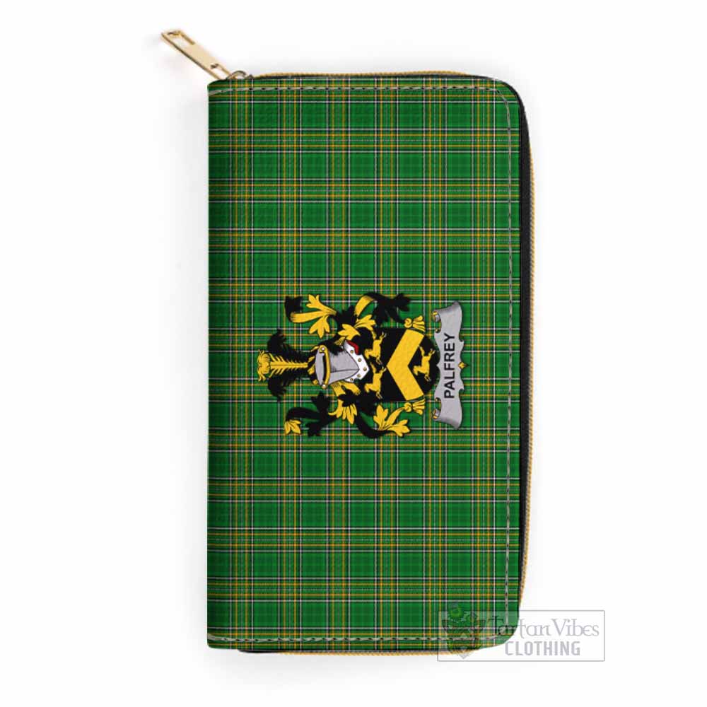 Tartan Vibes Clothing Palfrey Irish Clan Tartan Women's Leather Wallet with Coat of Arms