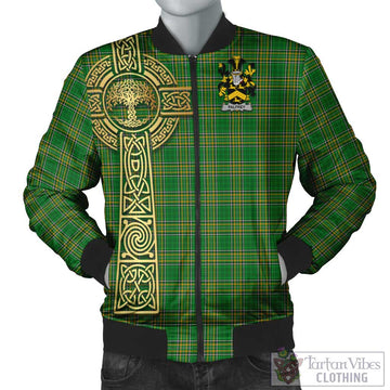 Palfrey Irish Clan Tartan Bomber Jacket with Coat of Arms Celtic Tree of Life