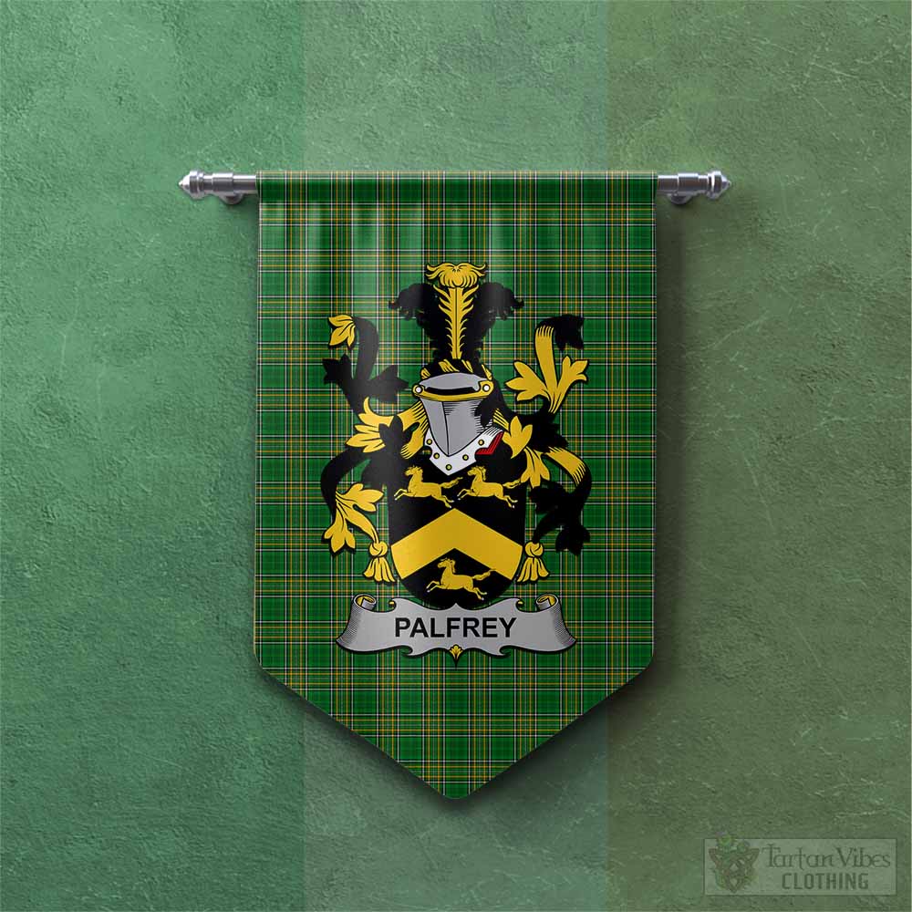 Tartan Vibes Clothing Palfrey Irish Clan Tartan Gonfalon, Tartan Banner with Coat of Arms
