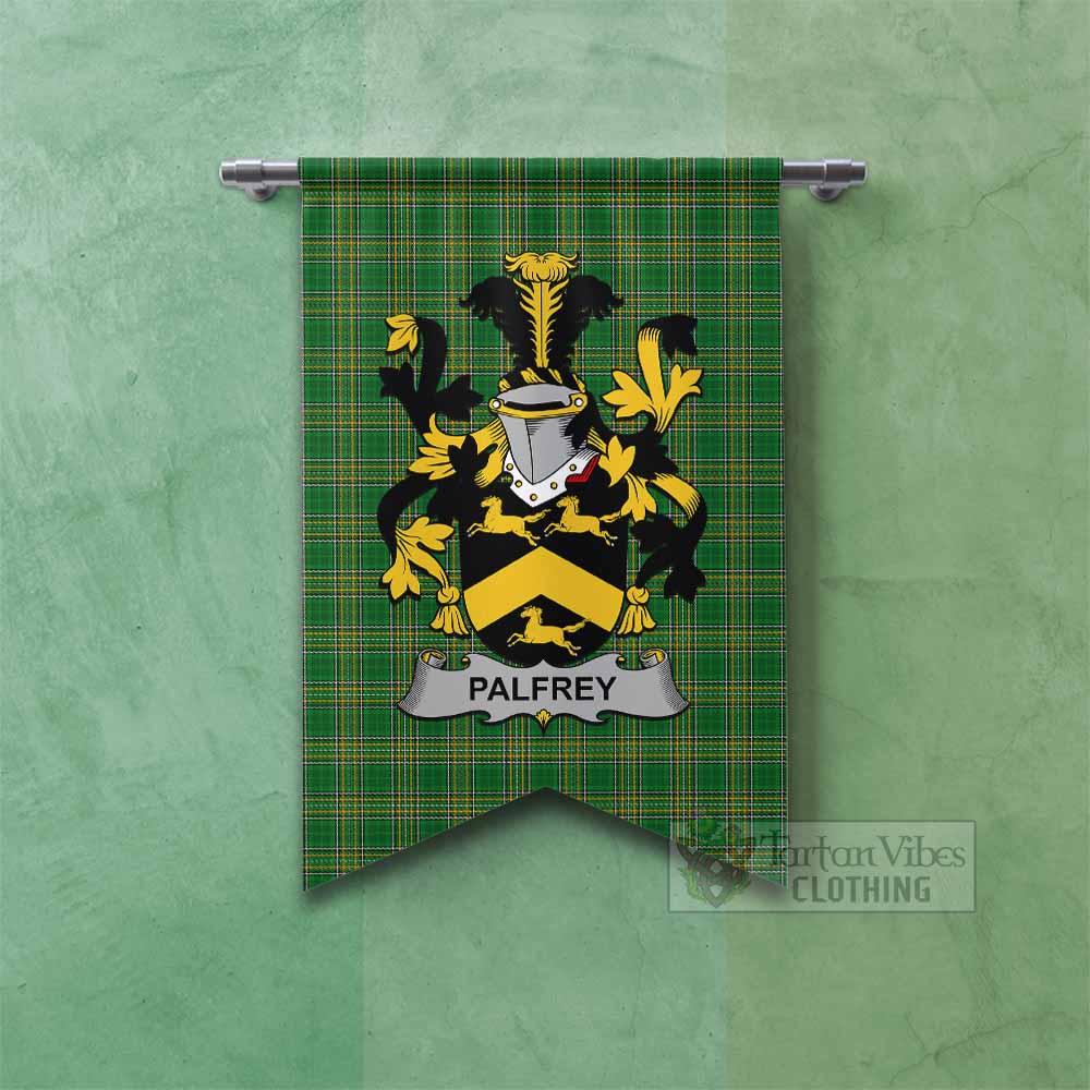 Tartan Vibes Clothing Palfrey Irish Clan Tartan Gonfalon, Tartan Banner with Coat of Arms