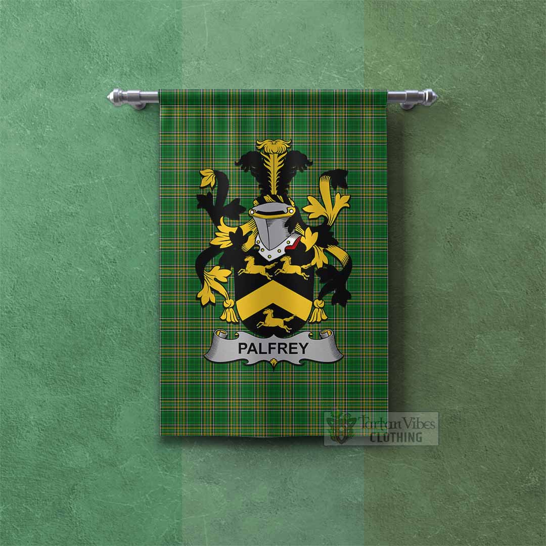 Tartan Vibes Clothing Palfrey Irish Clan Tartan Gonfalon, Tartan Banner with Coat of Arms