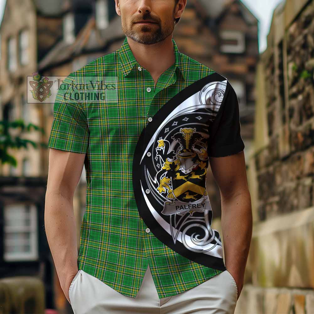 Tartan Vibes Clothing Palfrey Irish Clan Short Sleeve Button Shirt Celtic Circle Style