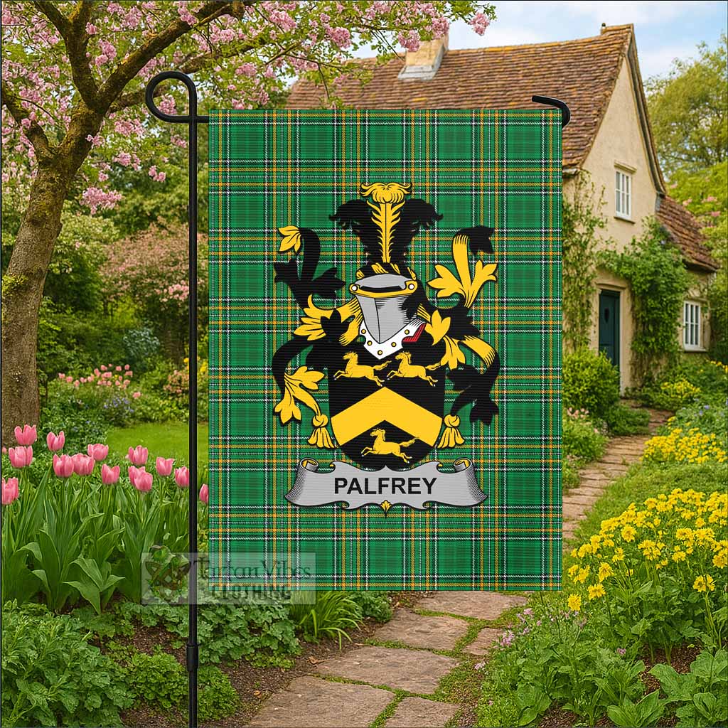 Palfrey Irish Clan Tartan Flag with Coat of Arms