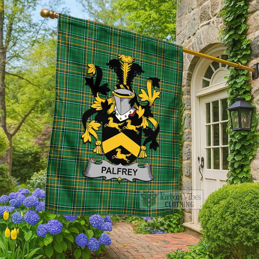 Palfrey Irish Clan Tartan Flag with Coat of Arms