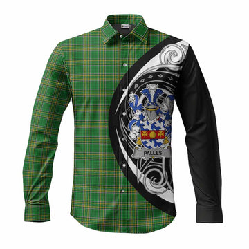 Tartan Vibes Clothing Palles Irish Clan Long Sleeve Button Shirt Celtic Circle Style