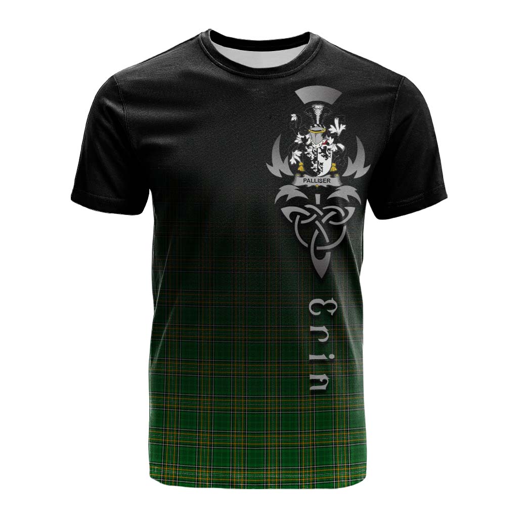 Tartan Vibes Clothing Palliser Irish Clan Cotton T-shirt with Coat of Arms Erin Go Bragh Celtic Inspired