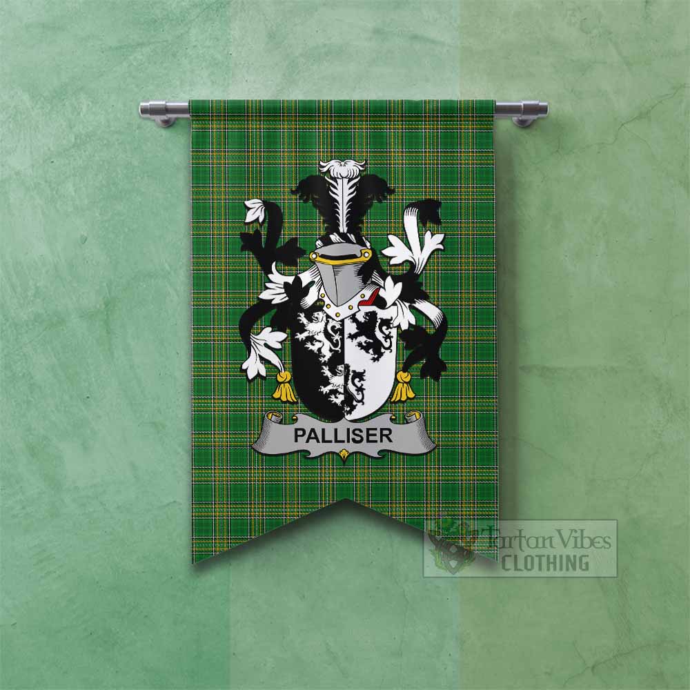 Tartan Vibes Clothing Palliser Irish Clan Tartan Gonfalon, Tartan Banner with Coat of Arms