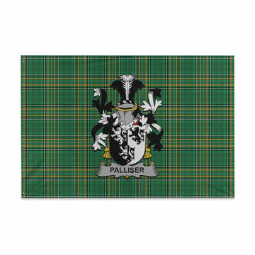 Palliser Irish Clan Tartan House Flag with Coat of Arms