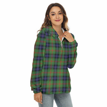 Park Tartan Women's Borg Fleece Hoodie with Half Zip Female - Tartan Vibes Clothing