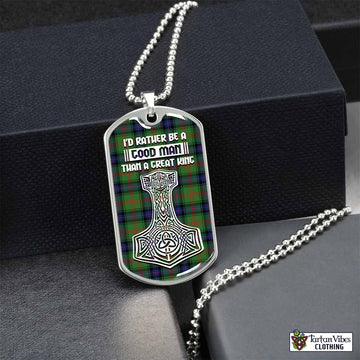 Tartan Vibes Clothing Park Tartan Dog Tag Necklace Viking Mjolnir Style