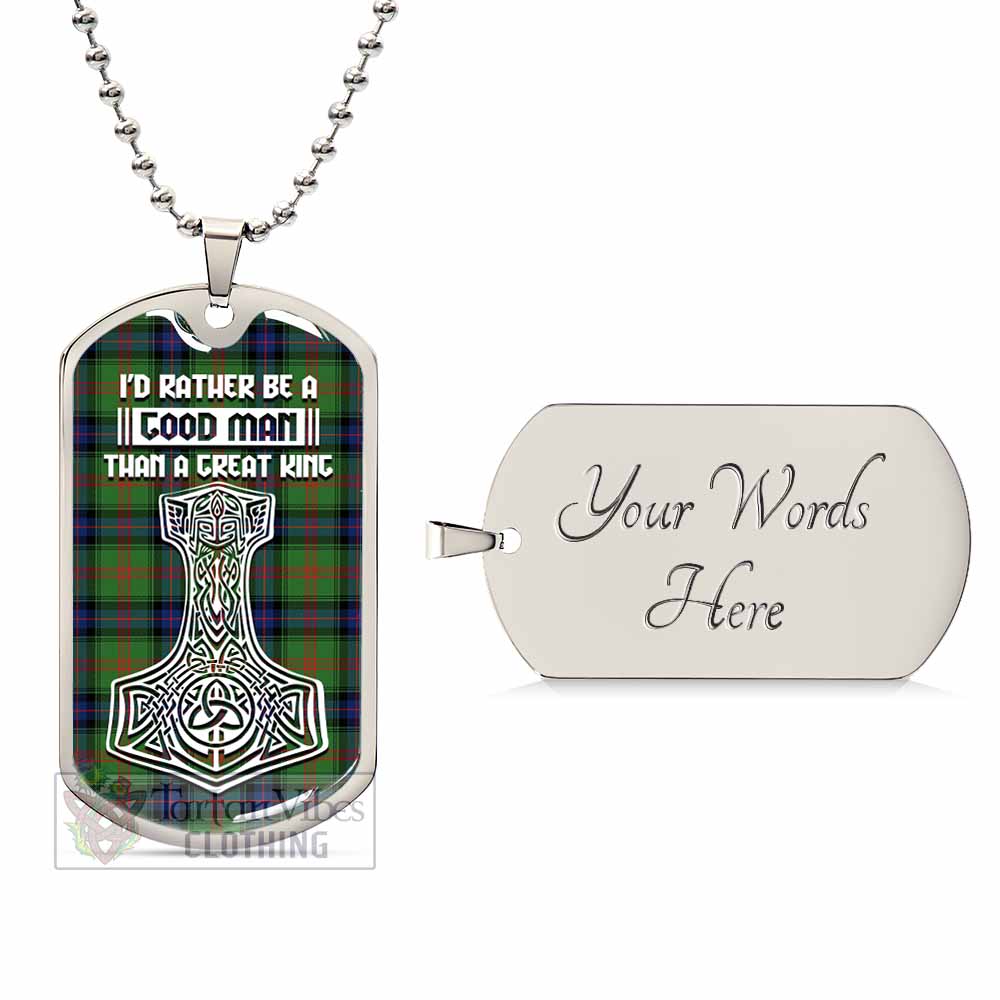 Park Tartan Dog Tag Necklace Viking Mjolnir Style Silver Yes - Tartan Vibes Clothing