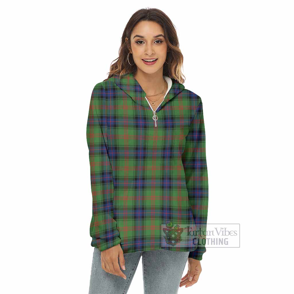Park Tartan Women's Borg Fleece Hoodie with Half Zip - Tartan Vibes Clothing