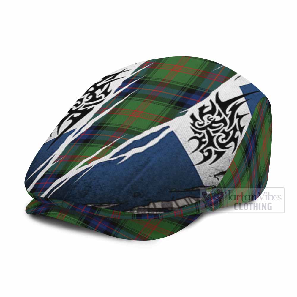 Park Tartan Flat Cap, Jeff Cap Scotland Flag Ripped Tribal Design