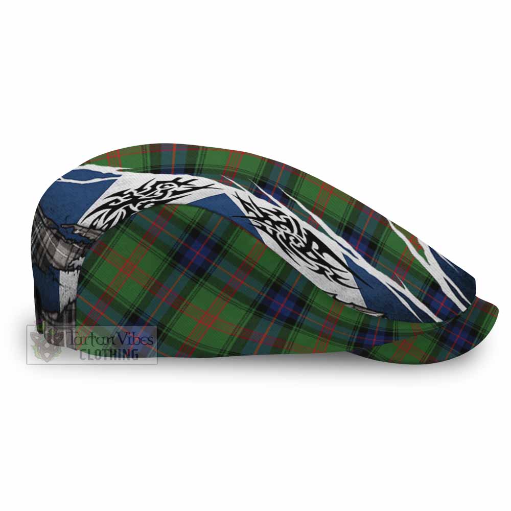 Park Tartan Flat Cap, Jeff Cap Scotland Flag Ripped Tribal Design