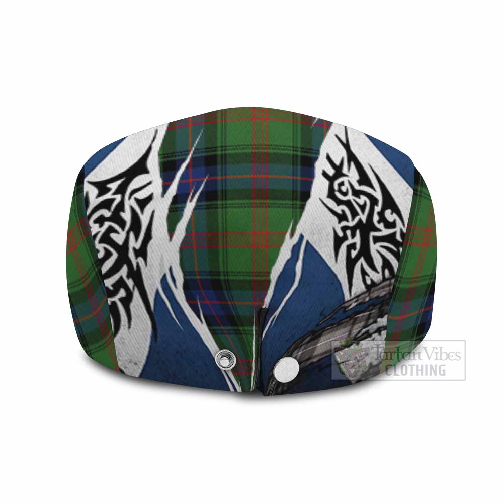 Park Tartan Flat Cap, Jeff Cap Scotland Flag Ripped Tribal Design