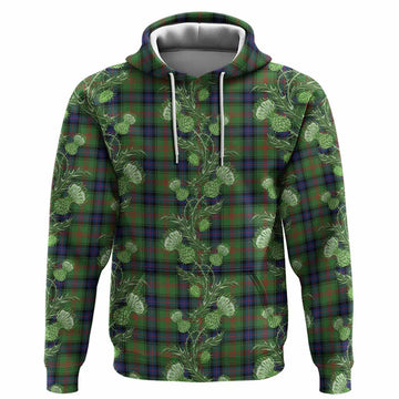 Park Tartan Hoodie Seamless Scottish Thistle Flowers