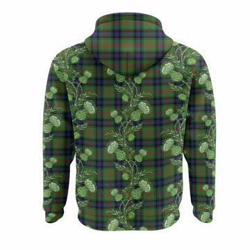 Park Tartan Hoodie Seamless Scottish Thistle Flowers
