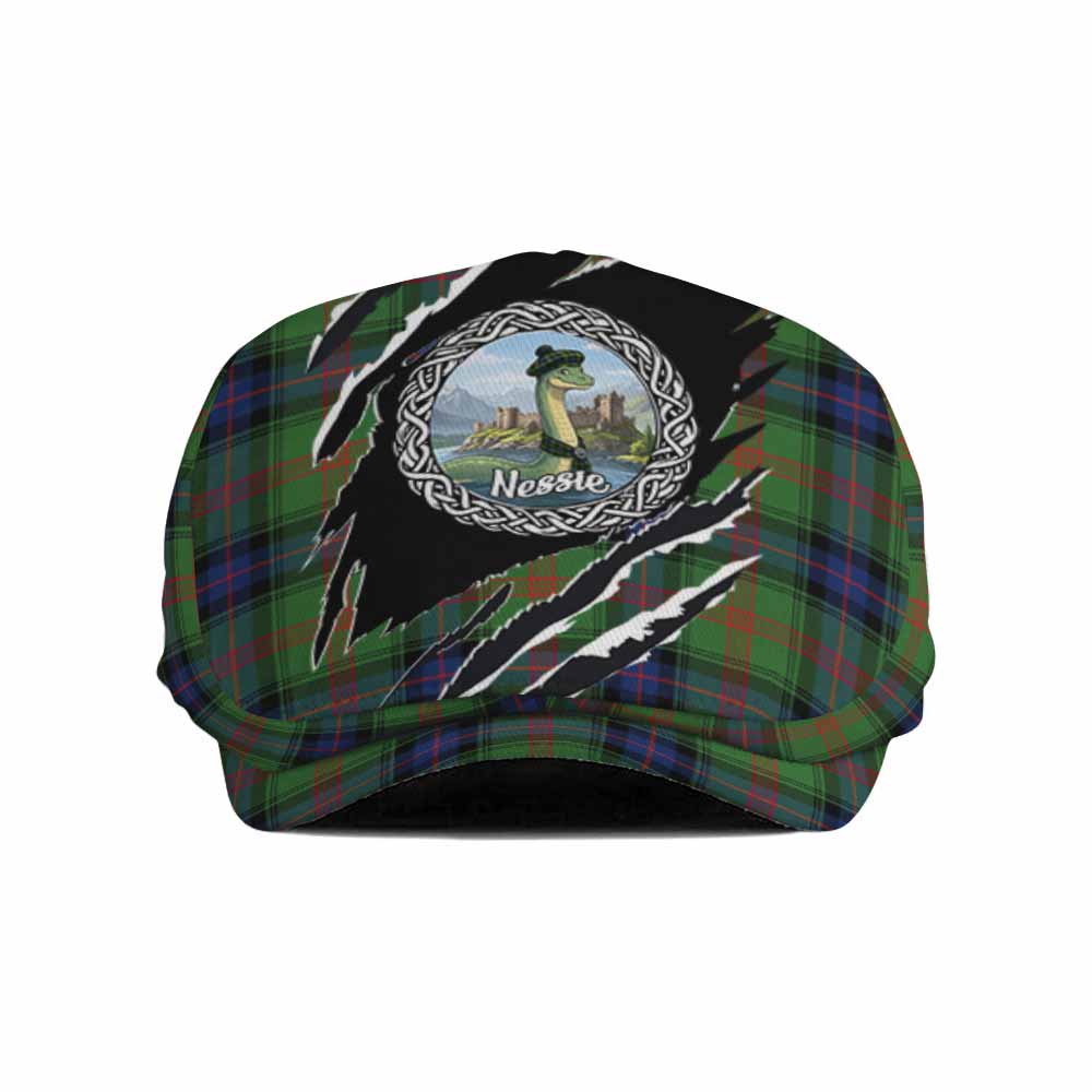 Park Tartan Loch Ness Monster Flat Cap, Jeff Cap Celtic Knot Nessie Art