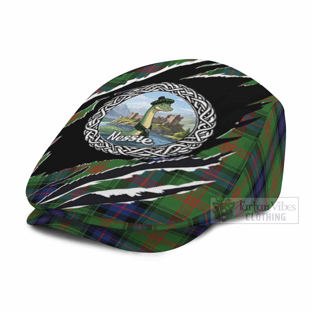 Park Tartan Loch Ness Monster Flat Cap, Jeff Cap Celtic Knot Nessie Art