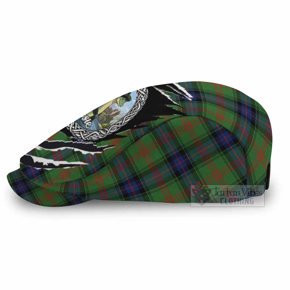 Park Tartan Loch Ness Monster Flat Cap, Jeff Cap Celtic Knot Nessie Art