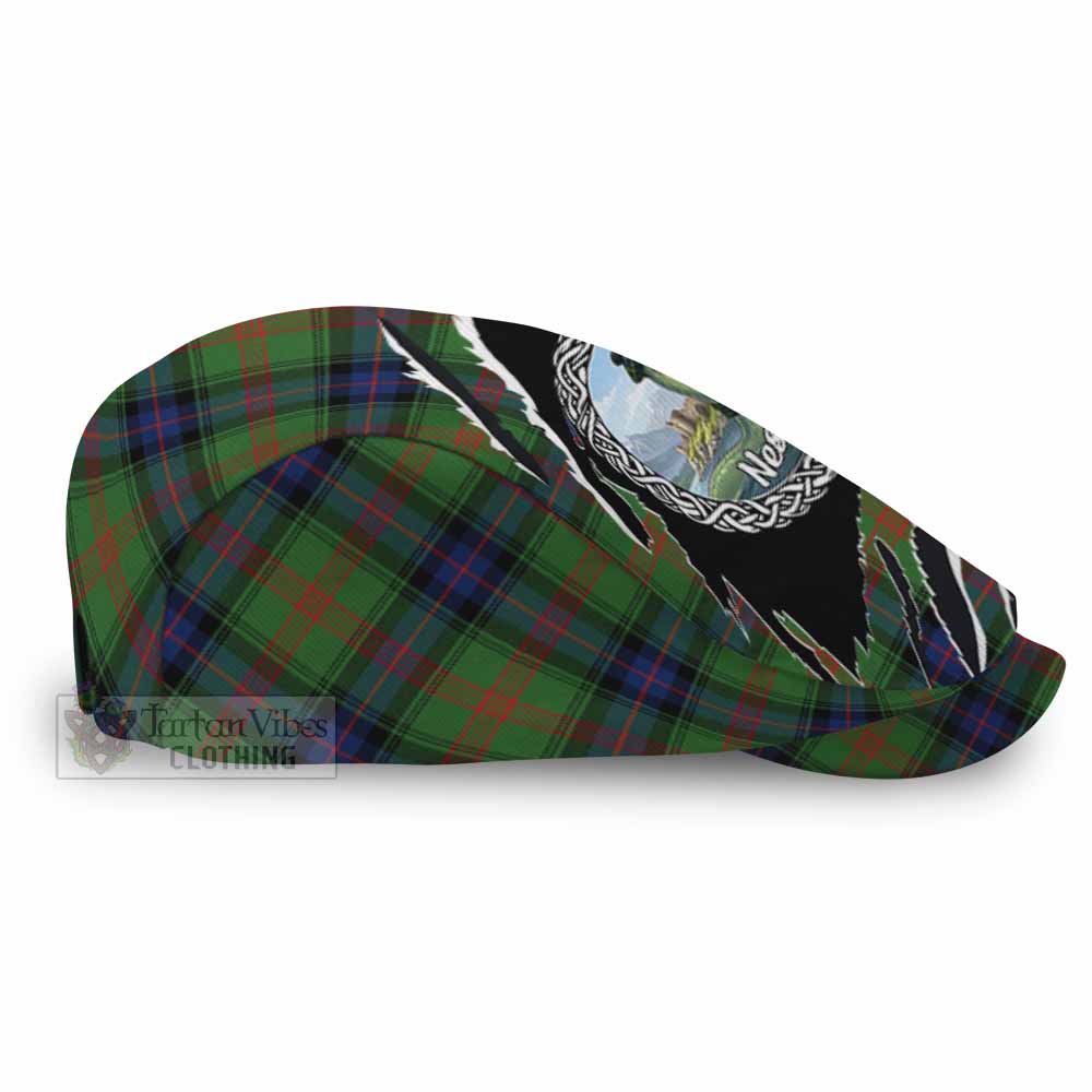 Park Tartan Loch Ness Monster Flat Cap, Jeff Cap Celtic Knot Nessie Art