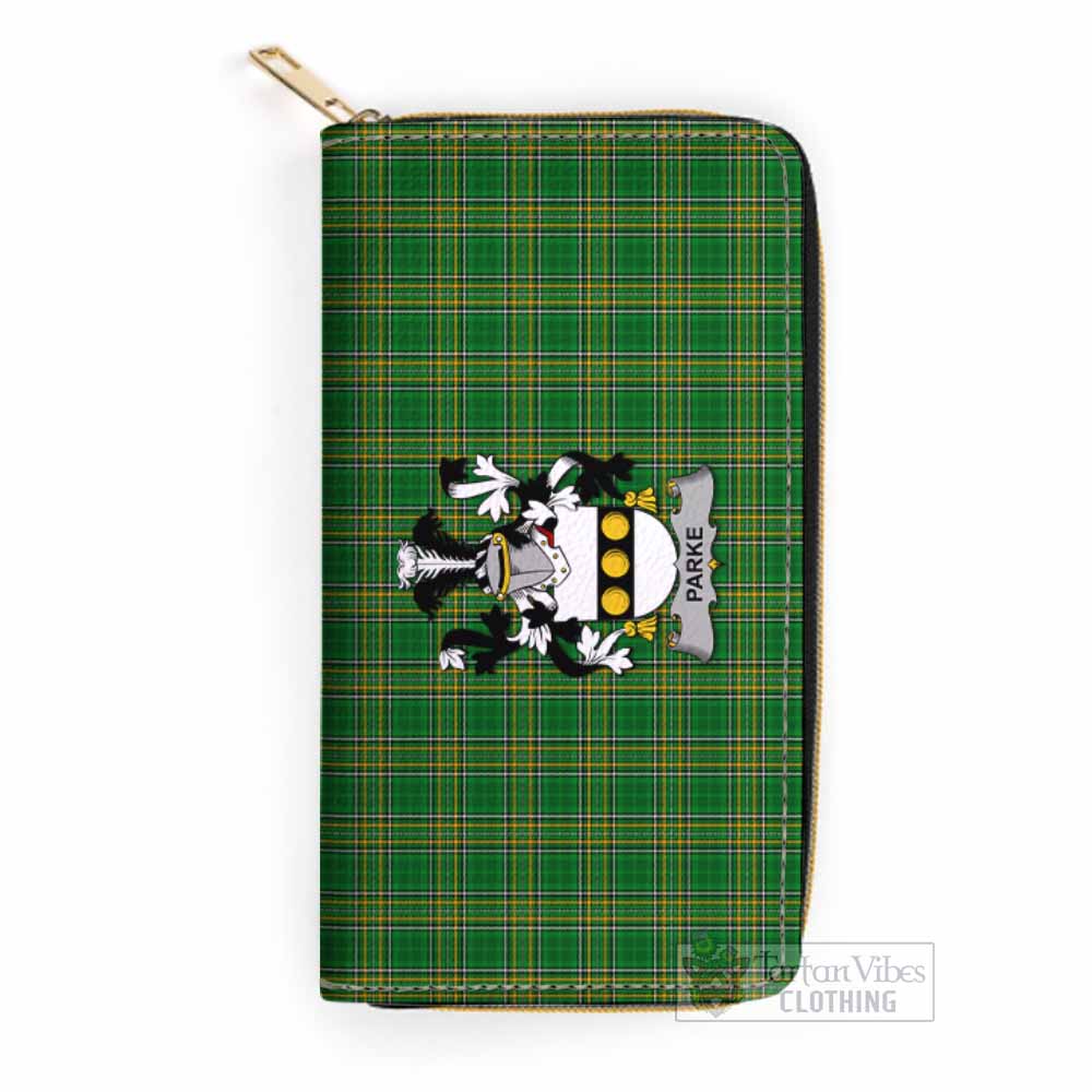 Parke Irish Clan Tartan Women's Leather Wallet with Coat of Arms One Size 19.7*10.5*3.5 cm - Tartan Vibes Clothing
