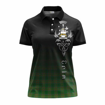 Parke Irish Clan Women's Polo Shirt with Coat of Arms Erin Go Bragh Celtic Inspired Women - Tartan Vibes Clothing