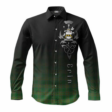 Parke Irish Clan Long Sleeve Button Shirt with Coat of Arms Erin Go Bragh Celtic Inspired Men's Shirt S - Tartan Vibes Clothing