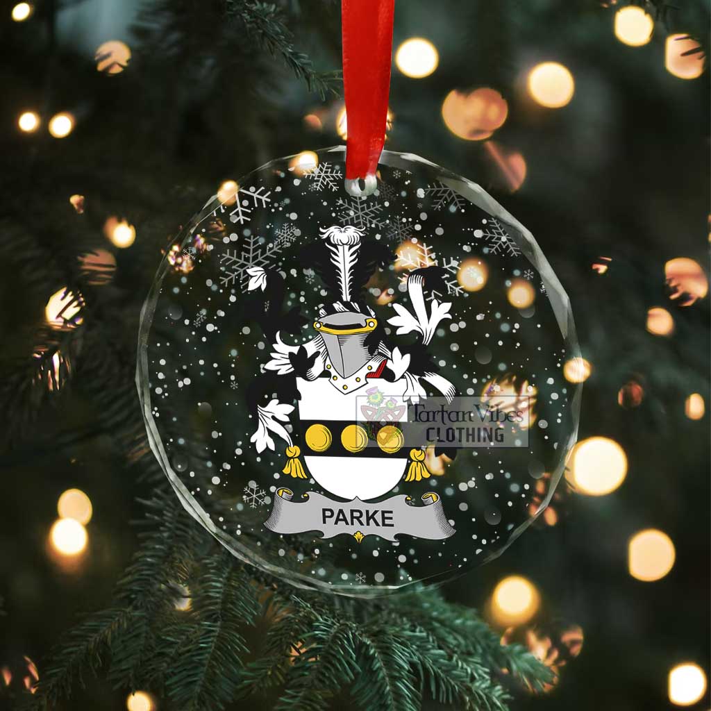 Parke Irish Clan Christmas Glass Ornament with Coat of Arms - 2D-tartanvibesclothing