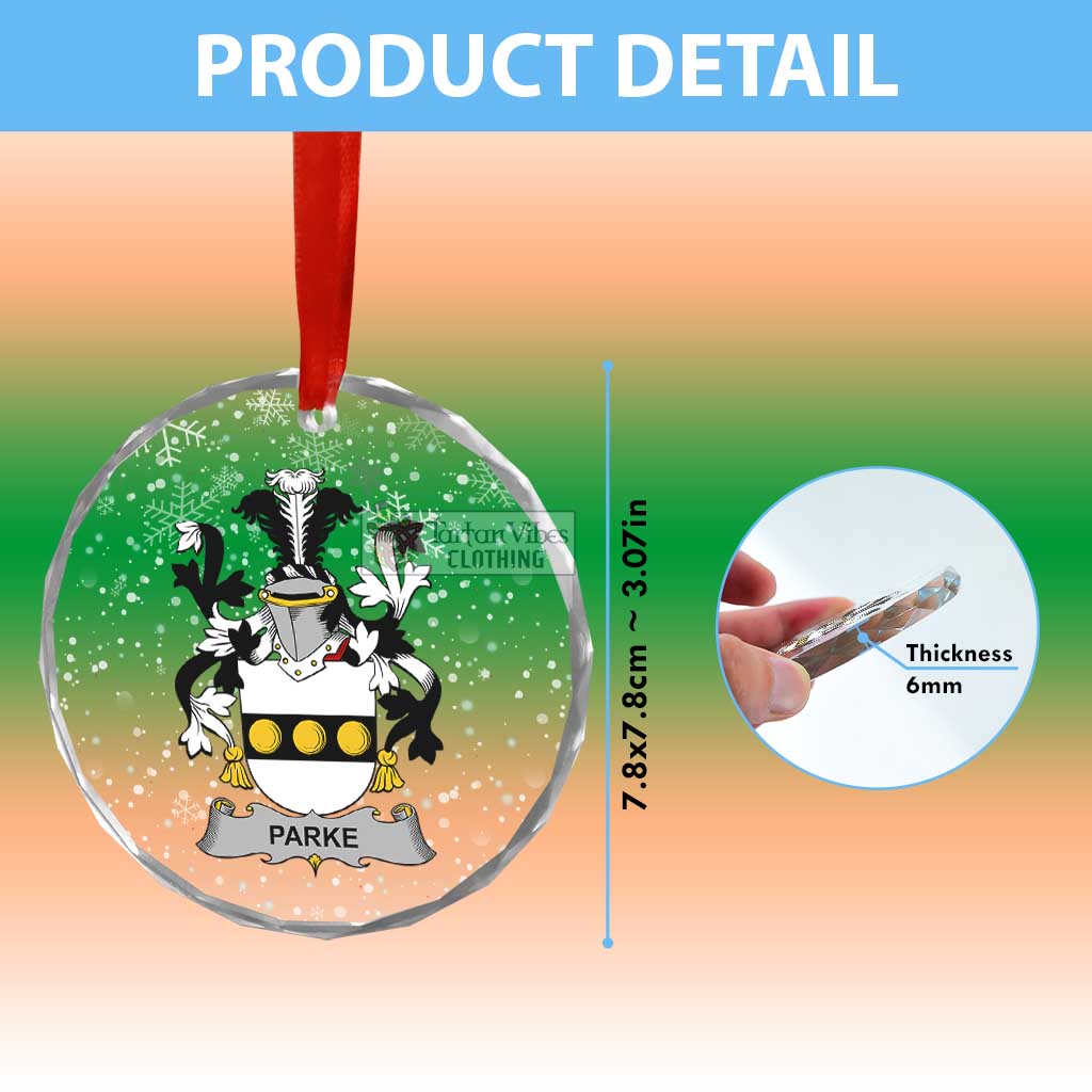 Parke Irish Clan Christmas Glass Ornament with Coat of Arms - 2D-tartanvibesclothing