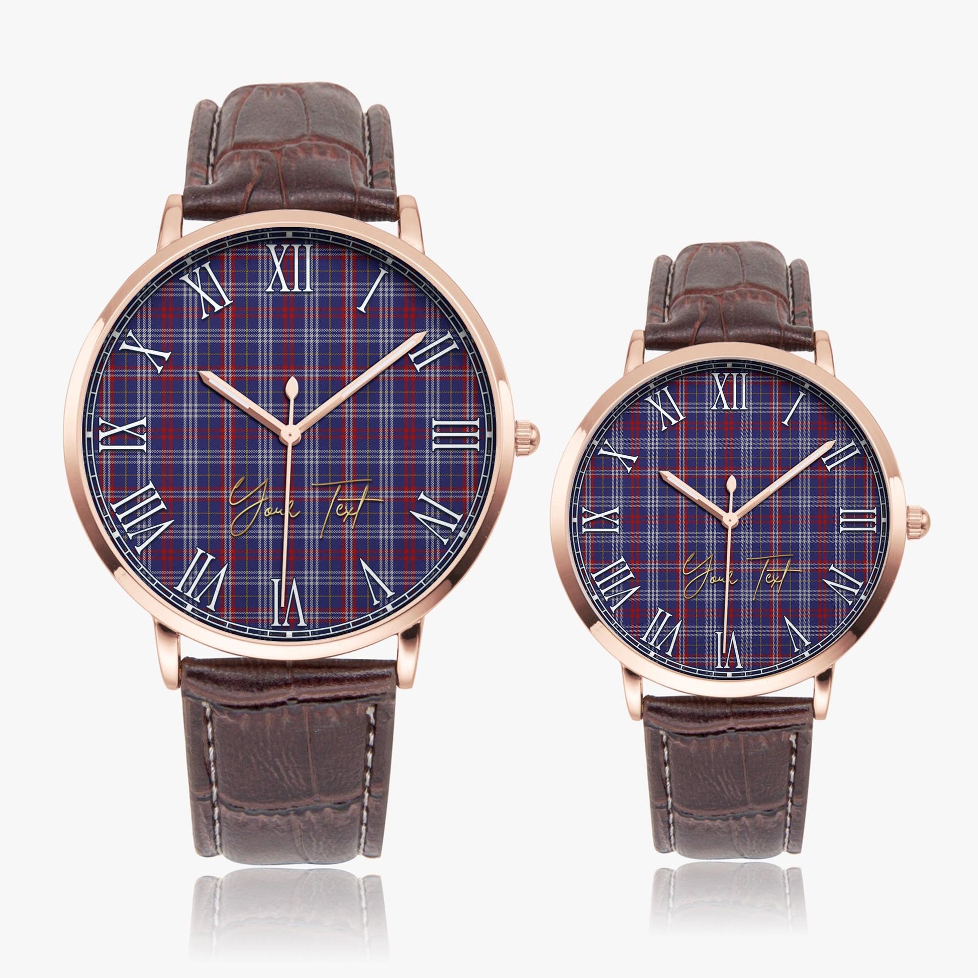 Parker Tartan Personalized Your Text Leather Trap Quartz Watch - Tartan Vibes Clothing