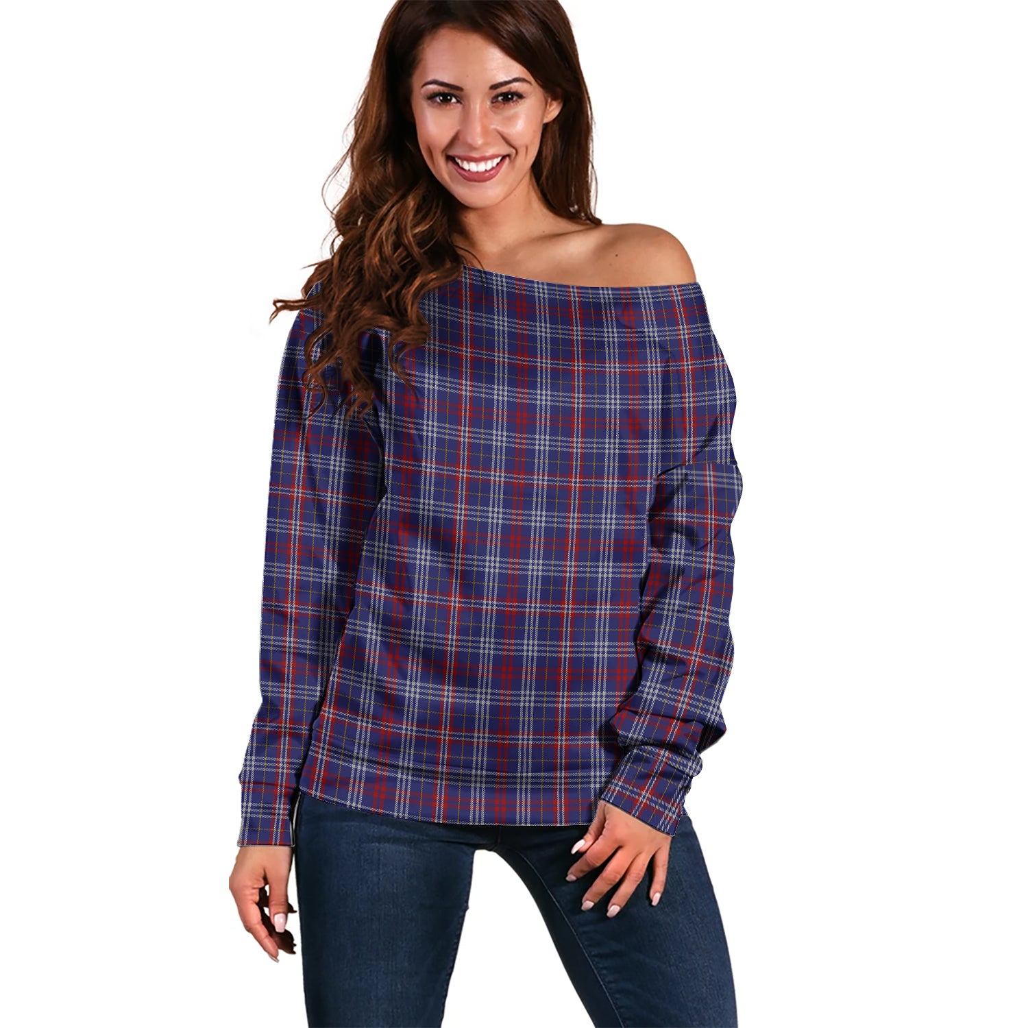 Parker Tartan Off Shoulder Women Sweater Women - Tartan Vibes Clothing