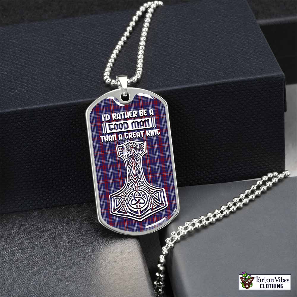 Parker Tartan Dog Tag Necklace Viking Mjolnir Style Silver No - Tartan Vibes Clothing