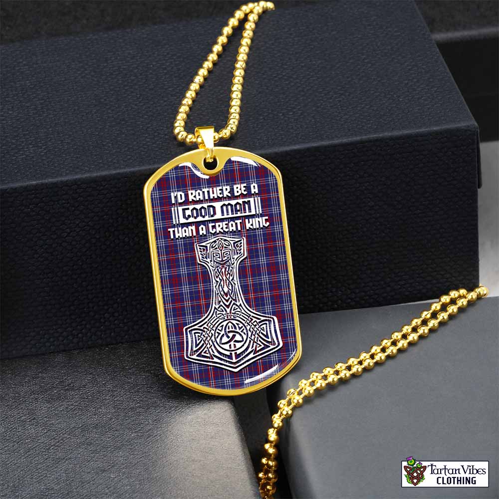 Parker Tartan Dog Tag Necklace Viking Mjolnir Style Gold No - Tartan Vibes Clothing