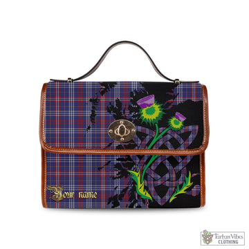 Parker Tartan Waterproof Canvas Bag with Scotland Map and Thistle Celtic Accents
