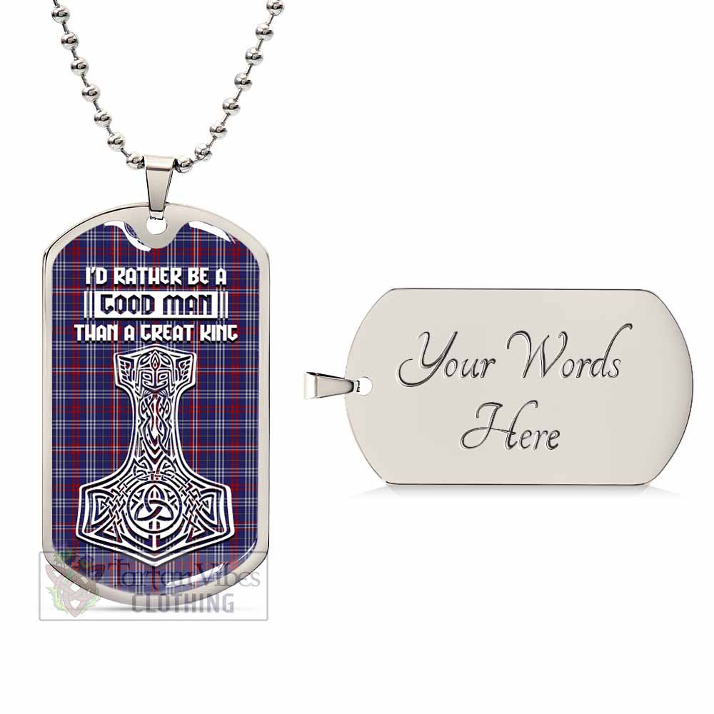 Parker Tartan Dog Tag Necklace Viking Mjolnir Style Silver Yes - Tartan Vibes Clothing