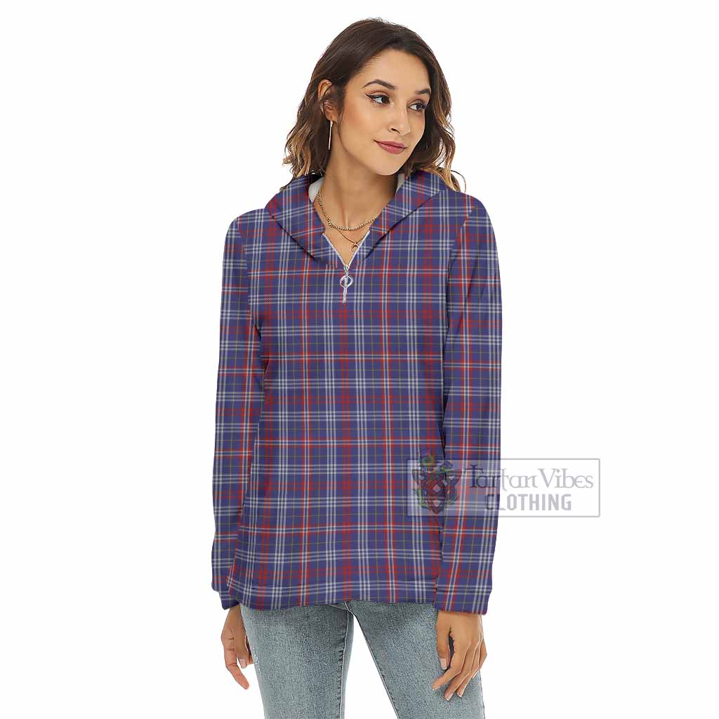 Parker Tartan Women's Borg Fleece Hoodie with Half Zip - Tartan Vibes Clothing