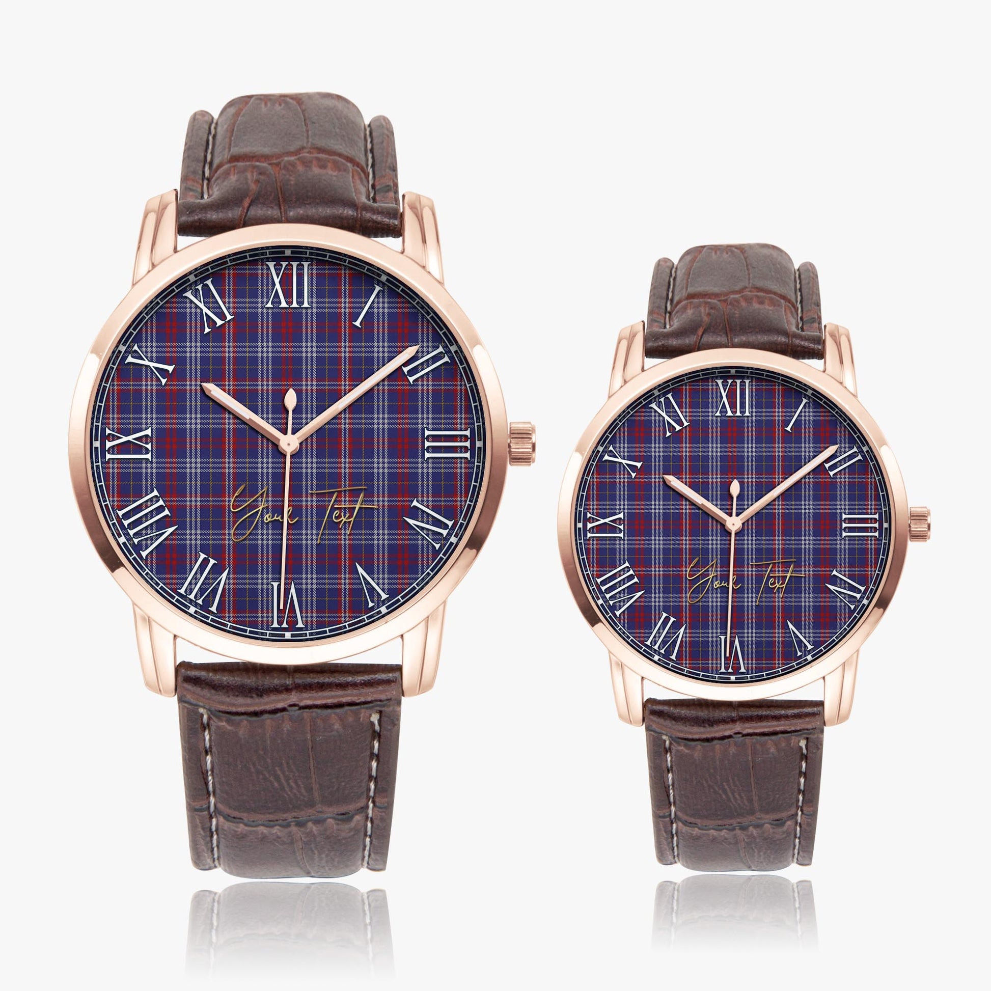 Parker Tartan Personalized Your Text Leather Trap Quartz Watch - Tartan Vibes Clothing