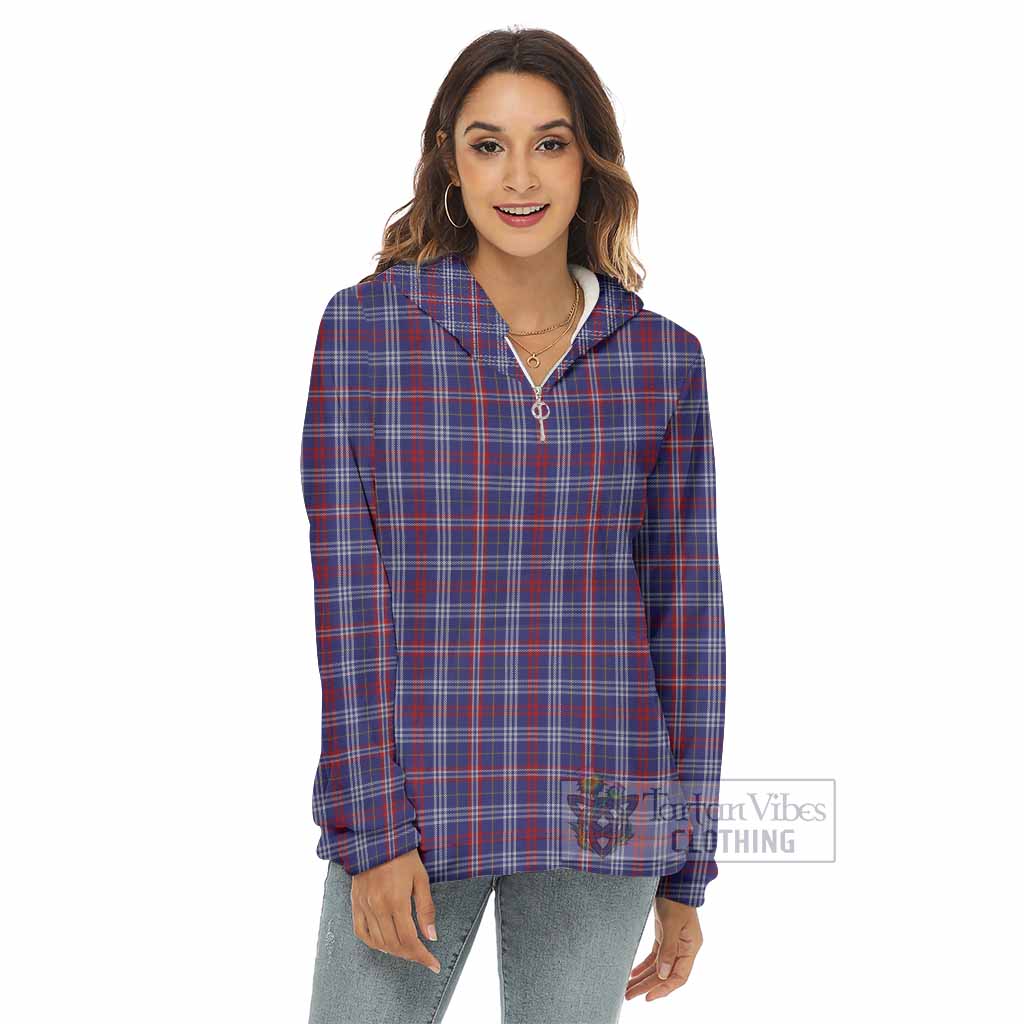Parker Tartan Women's Borg Fleece Hoodie with Half Zip - Tartan Vibes Clothing
