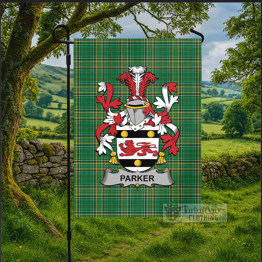 Parker Irish Clan Tartan Flag with Coat of Arms