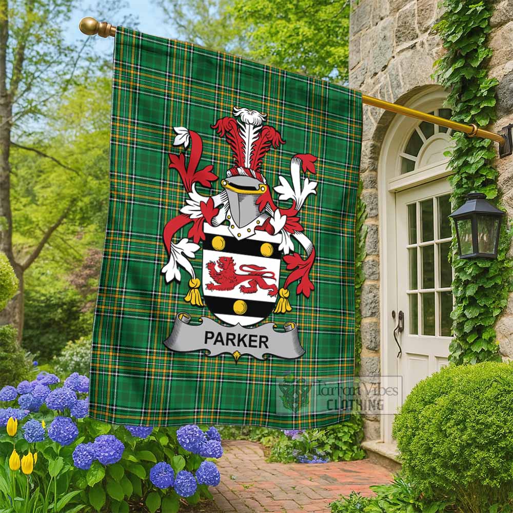 Parker Irish Clan Tartan Flag with Coat of Arms