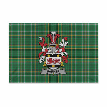 Parker Irish Clan Tartan House Flag with Coat of Arms