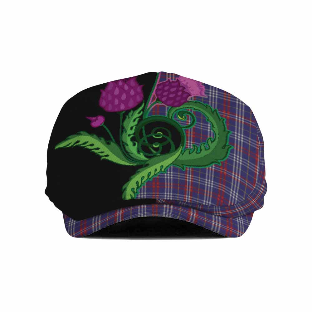 Parker Tartan Flat Cap, Jeff Cap Traditional Scottish Thistle