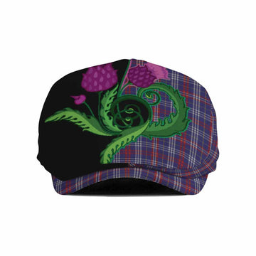 Parker Tartan Flat Cap, Jeff Cap Traditional Scottish Thistle