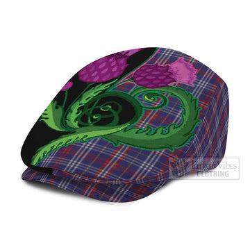 Parker Tartan Flat Cap, Jeff Cap Traditional Scottish Thistle