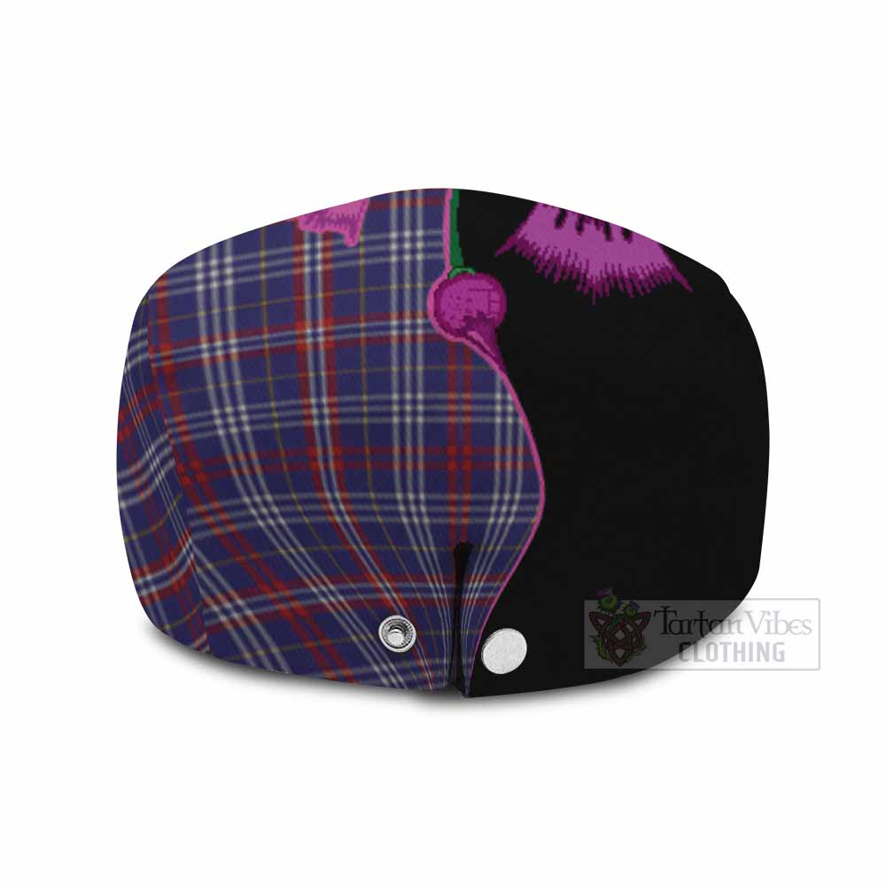 Parker Tartan Flat Cap, Jeff Cap Traditional Scottish Thistle