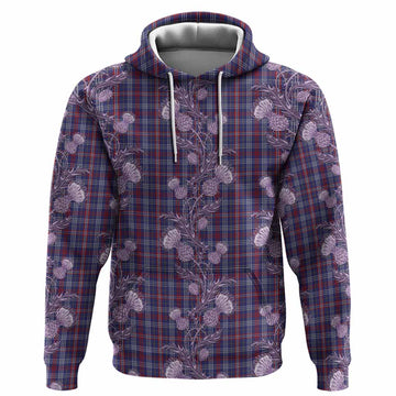 Parker Tartan Hoodie Seamless Scottish Thistle Flowers