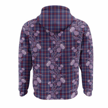 Parker Tartan Hoodie Seamless Scottish Thistle Flowers