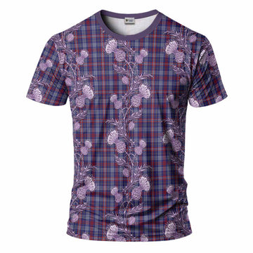Parker Tartan T-Shirt Seamless Scottish Thistle Flowers